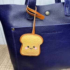 Cute Toast Purse Charm Bread Bag Charm NEW!  FAST SHIP Wheat Toast Keychain